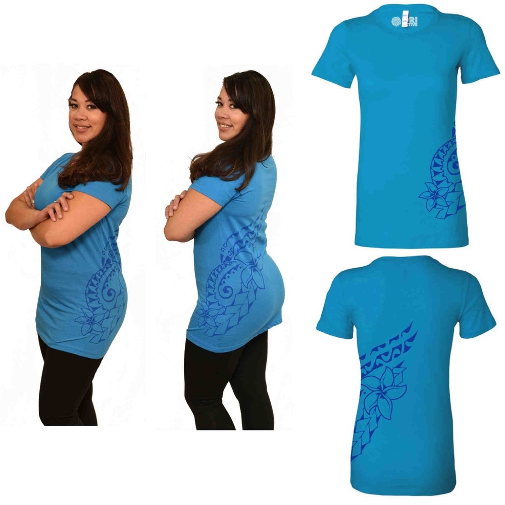 Double Plumeria Hawaiian Tattoo Design T Shirt